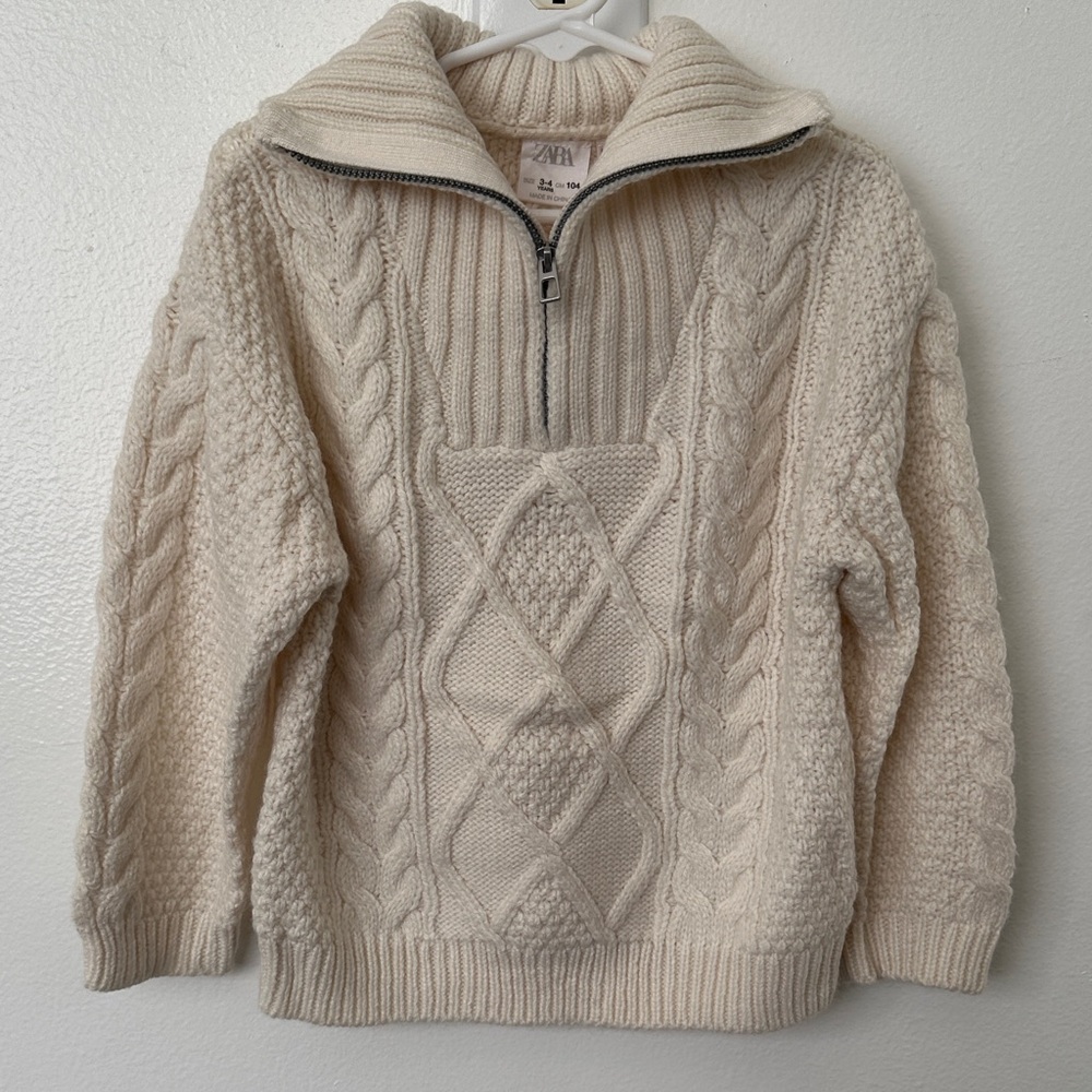 Zara toddler boys zip neck sweater